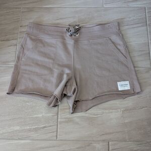 Calvin Klein Women's Taupe Drawstring Lounge Shorts